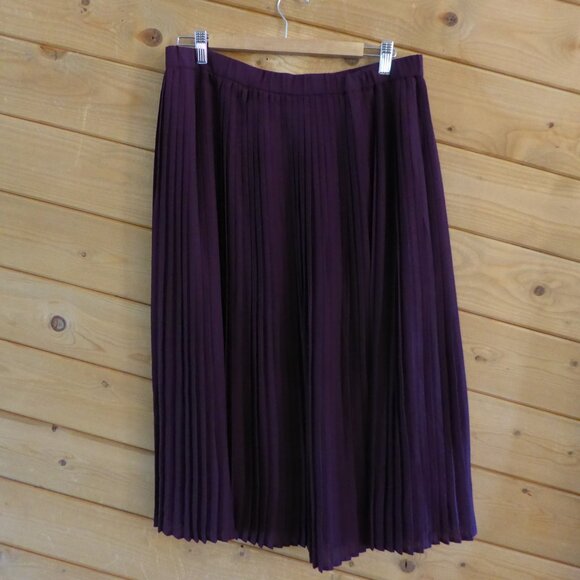 Eileen Fisher Purple Waistband Pull On Midi Long Micro Pleated Skirt NWT NEW 10 - Picture 10 of 15